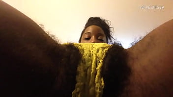 Black woman experiences intense orgasmic release